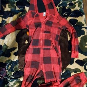 Vs pink sherpa lined hooded onesie